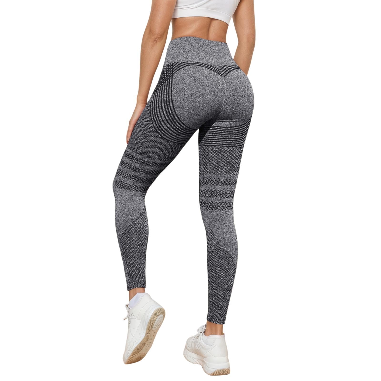 Women's Grey Compression Leggings Anti Cellulite High Waisted Workout Gym Leggings Uk Tummy Control Butt Lifting Yoga Pants Seamless Sports Running Leggins Trousers Plus Size 5XL