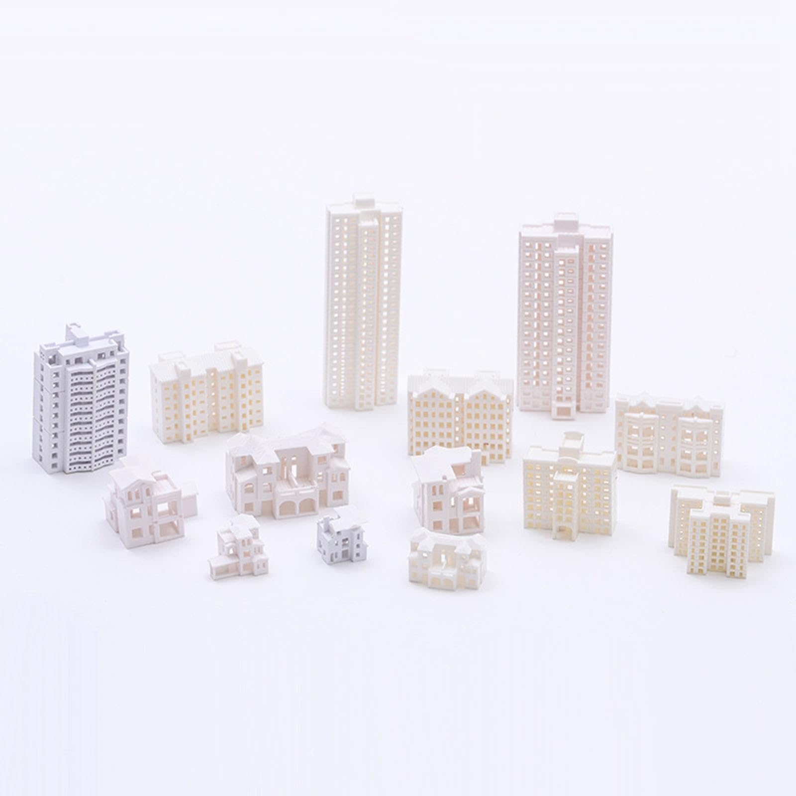 Maquette de bâtiment résidentiel 1/800s 1/500 à l'échelle 1/500 - Appartement miniature non peint pour paysages ferroviaires et présentoirs de dioramas - Construction à échelle réaliste