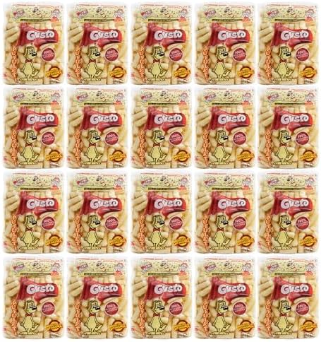 Gusto Pufuleti 45g, Salty Plain Corn Puffs, Romanian Corn Snack, Delicious Salted Corn Flips, Delicious And Crispy Corn Puffs Treat With Family And Friends (20 Pack)