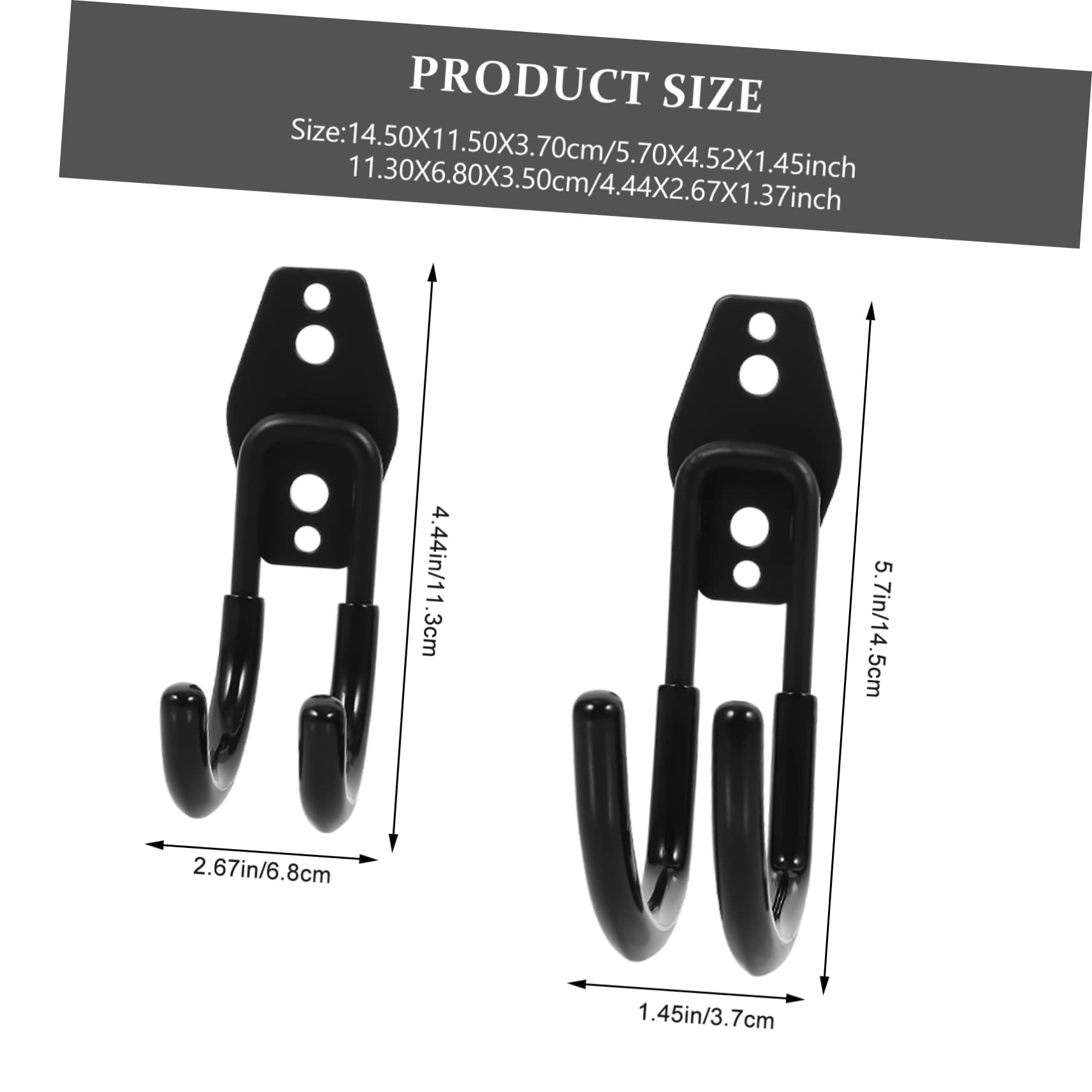 ASAKKURA 4pcs Warehouse Hook Garden Tool Hook and Garage Organization Hooks Storage Organizer Large Garage Utility Hook Heavy Duty Garage Hanger Garage Wall Tool Hangers Iron Black