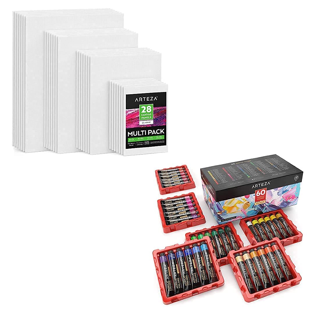 Amazon.com: Arteza Acrylic Painter Starter Bundle: Acrylic Paint