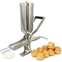Bu Manuel Krem Donutlara Enjeksiyon Makinesi, 5 Litre Paslanmaz  elik Krem Dolum Aleti, F r nc l k ve Restoran i in 4 Nozul