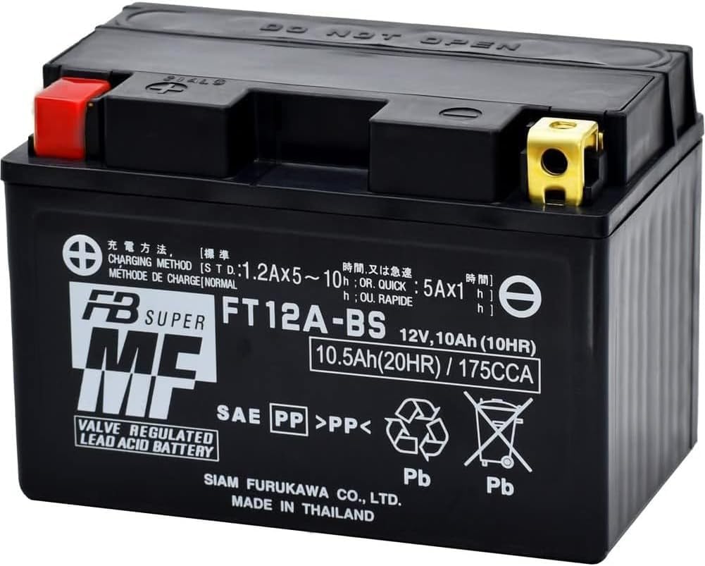 【未開封】FB FT12A-BS バイク用バッテリー 液別 YT12A-BS互換 Amazon | 古河電池(FB) シールド型 バイク用バッテリー FT12A-BS