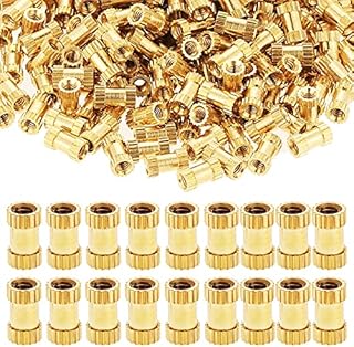 Faankiton 200pcs M2*6 * 3.5mm Female Thread Knurled Nuts, Threaded Insert Embedment Nuts,for 3D Printing Parts Plastic Parts Daily Repair, Brass