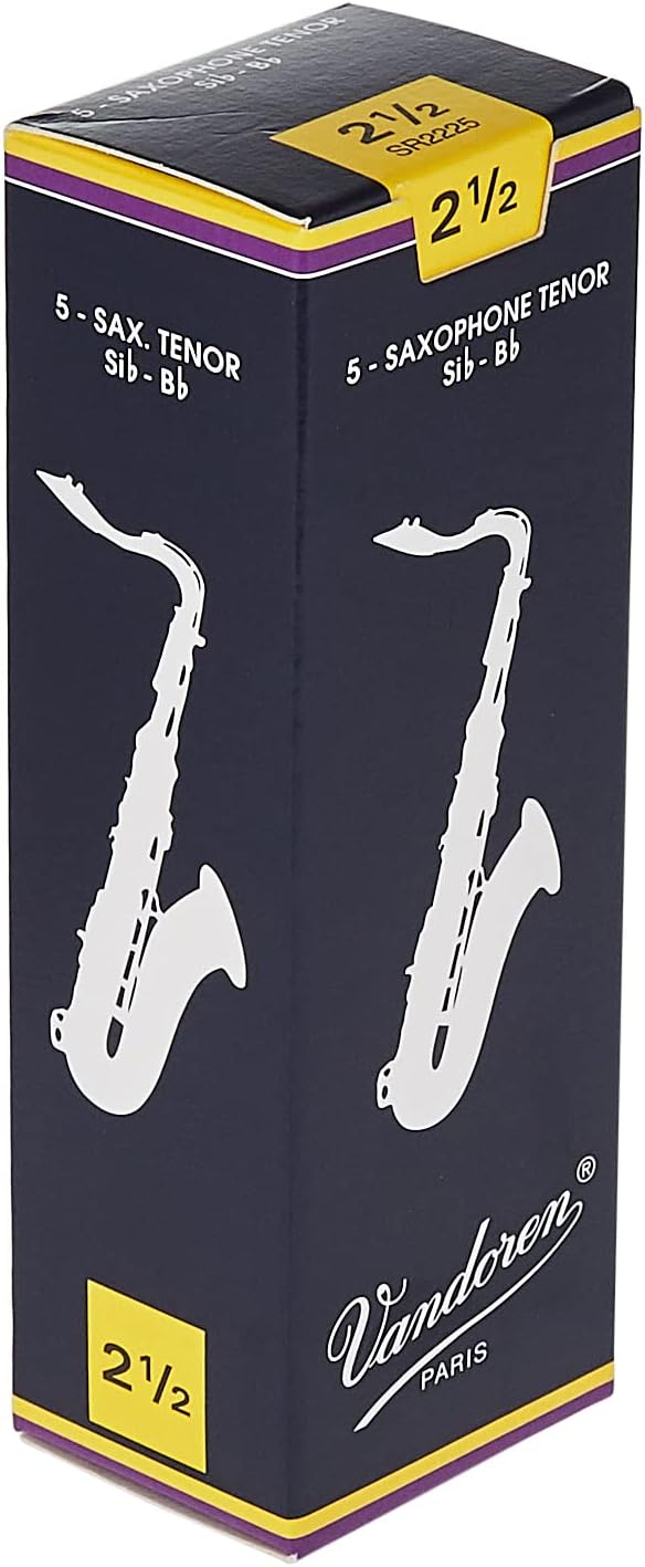 Vandoren SR2225 Tenor Sax Traditional Reeds Strength 2.5; Box of 5 : Musical Instruments
