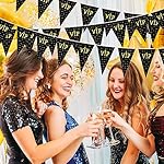 Faccito 5 Pieces 49 ft VIP Pennant Banners Movie Night Decorations VIP Party Triangle Banner Flags Movie Night Bunting for Red Carpet 1920s Theme Party Supplies - Image 5