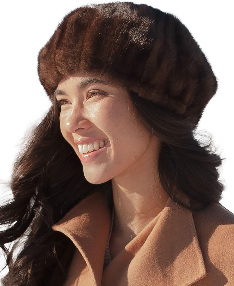 Kate Black Ladies Mink Beret HAT