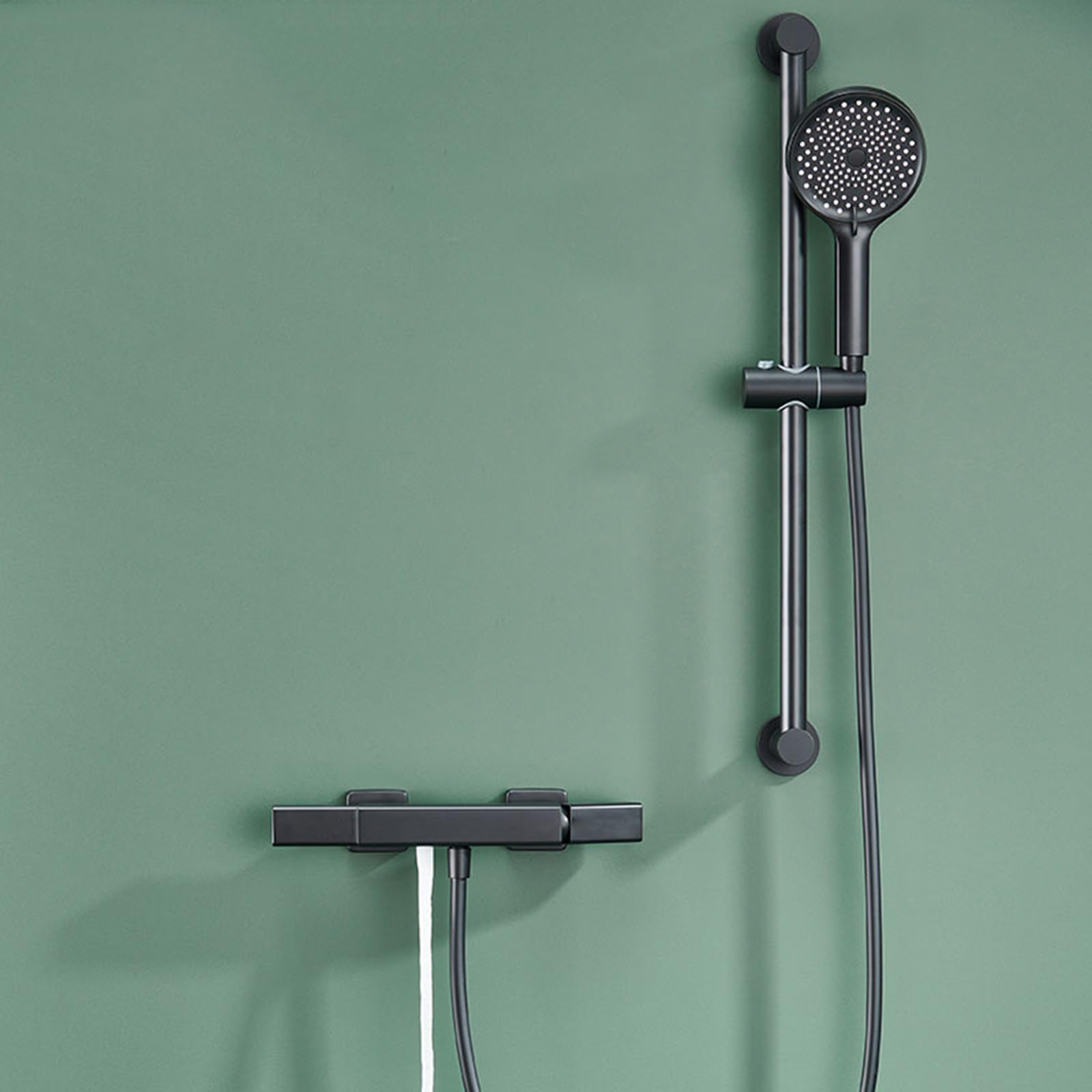 Grifo Mezclador de Bañera Y Ducha con Accesorio de Ducha Ducha de Mano de 3 Modos (Agua Caliente Y Fría) con Manguera de 1,5 M Y Kit de Elevador de Ducha Color Negro