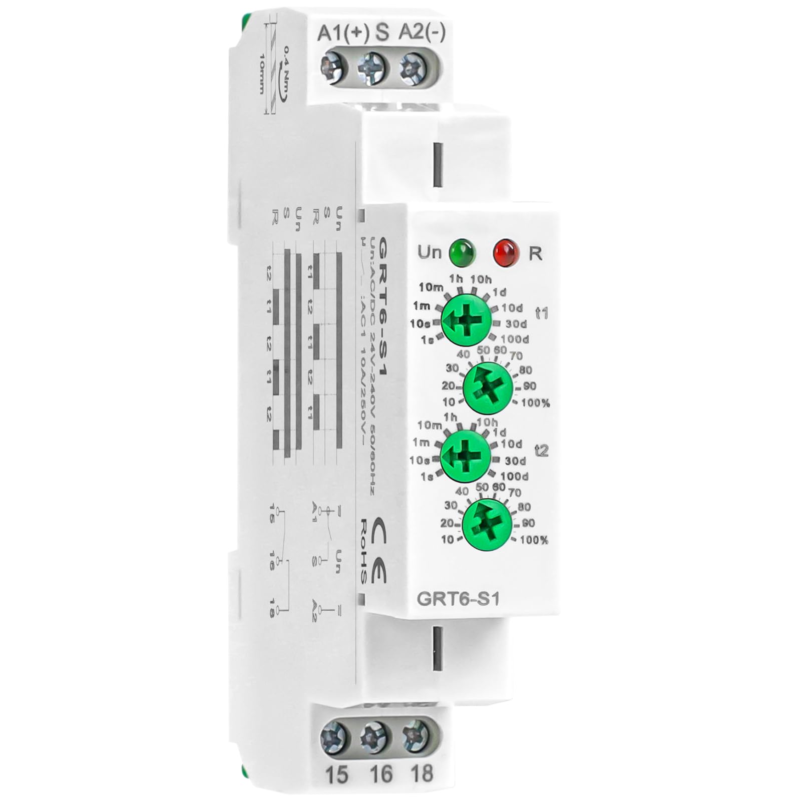 IGEYAPA Asymmetric Cycle Timer Relay 1SPDT AC 24V 240V 10A