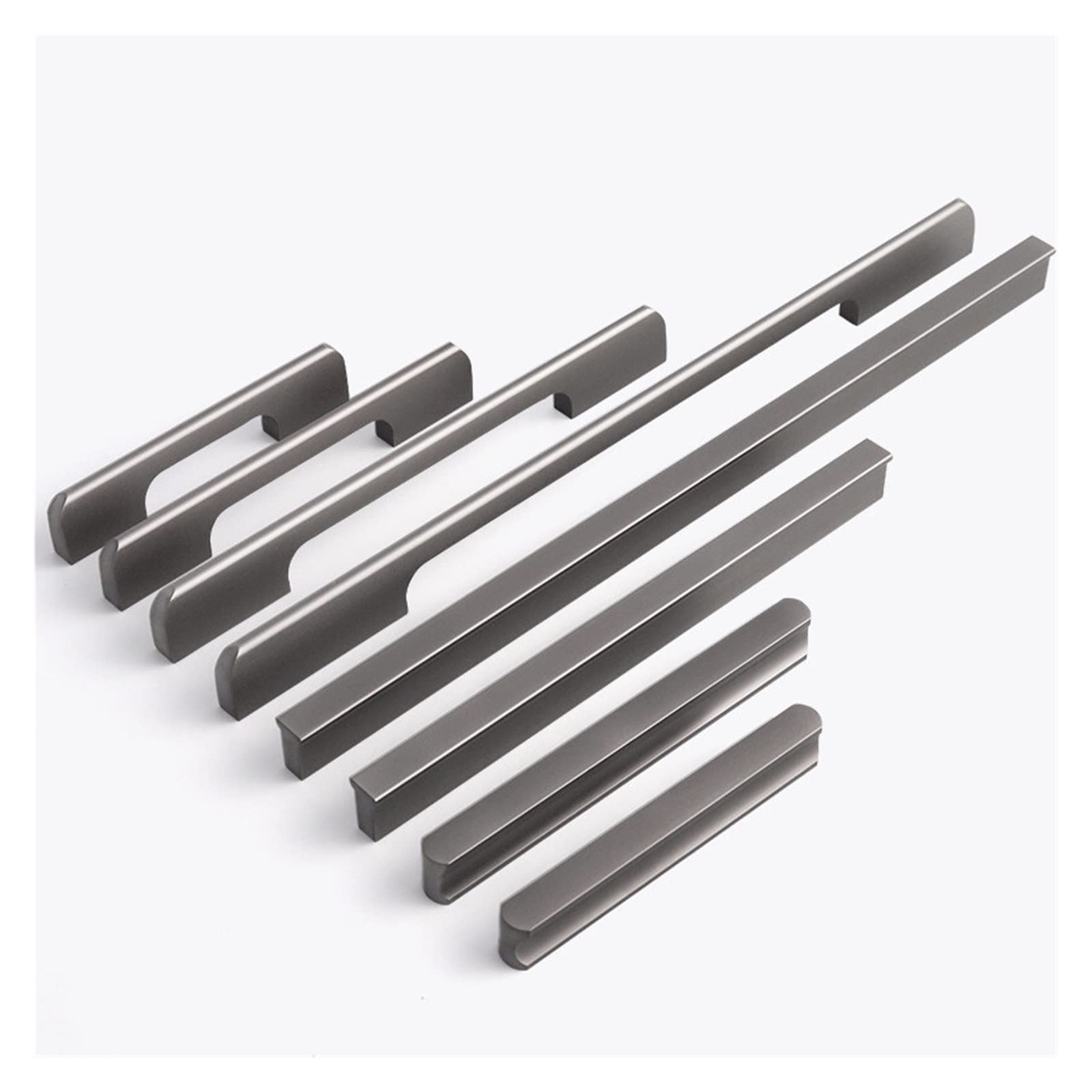 Bouton tiroir gris en aluminium lot de 6 poignées ergonomiques pour rénover une armoire