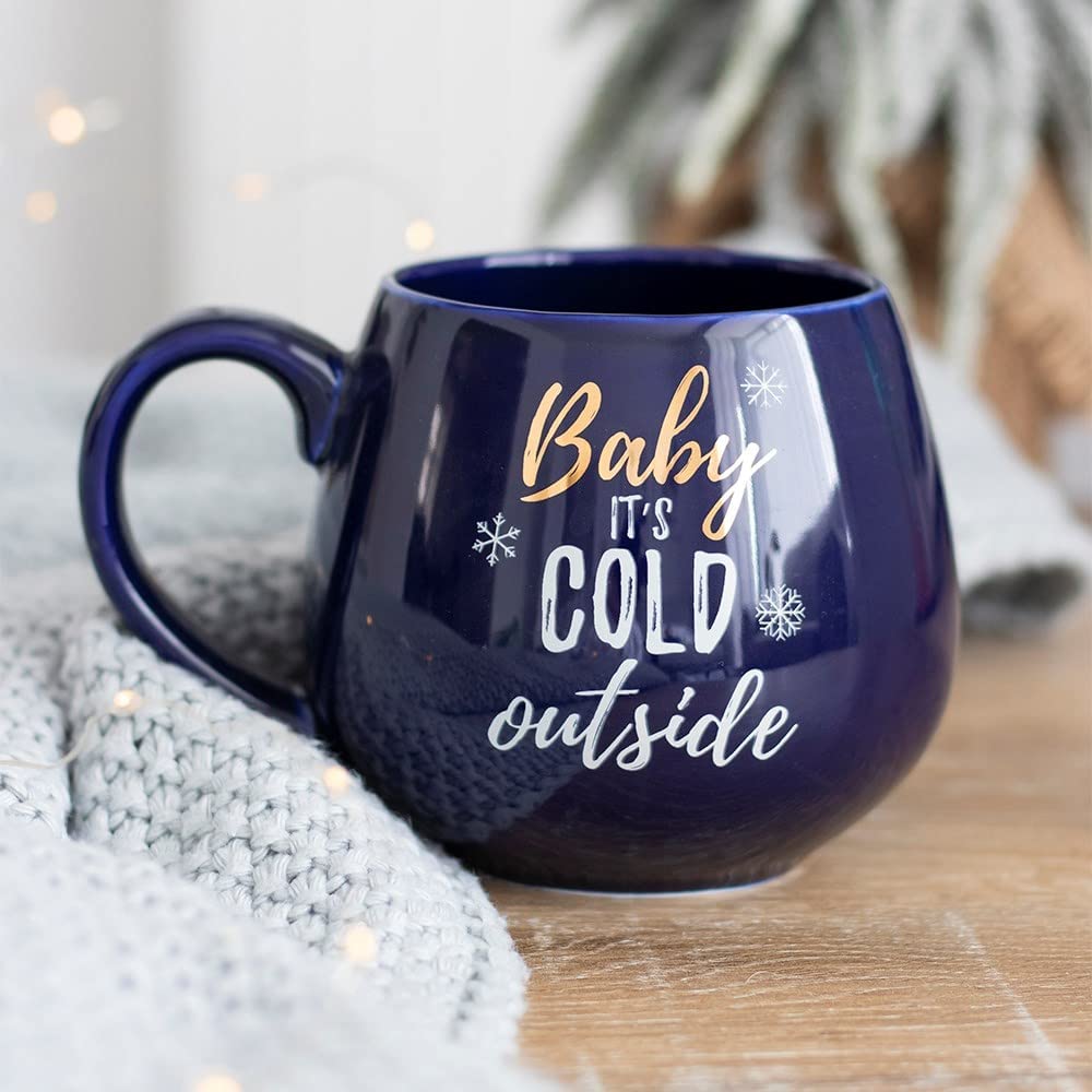 SJ TRADERS Baby Its Cold Outside Coffee Mug, Novelty Birthday Gifts for Him, Coffee Cups with Handle, Ceramic Cup for Coffee, Tea, Hot or Cold Drinks, Presents for Your Loved Ones (Cold Outside)