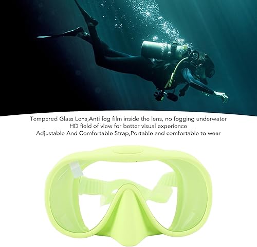 Miniatura 2 de Máscara de buceo, gafas de natación con vista panorámica, máscara de buceo libre, máscara de snorkel, máscara de snorkel, máscara de natación, Verde