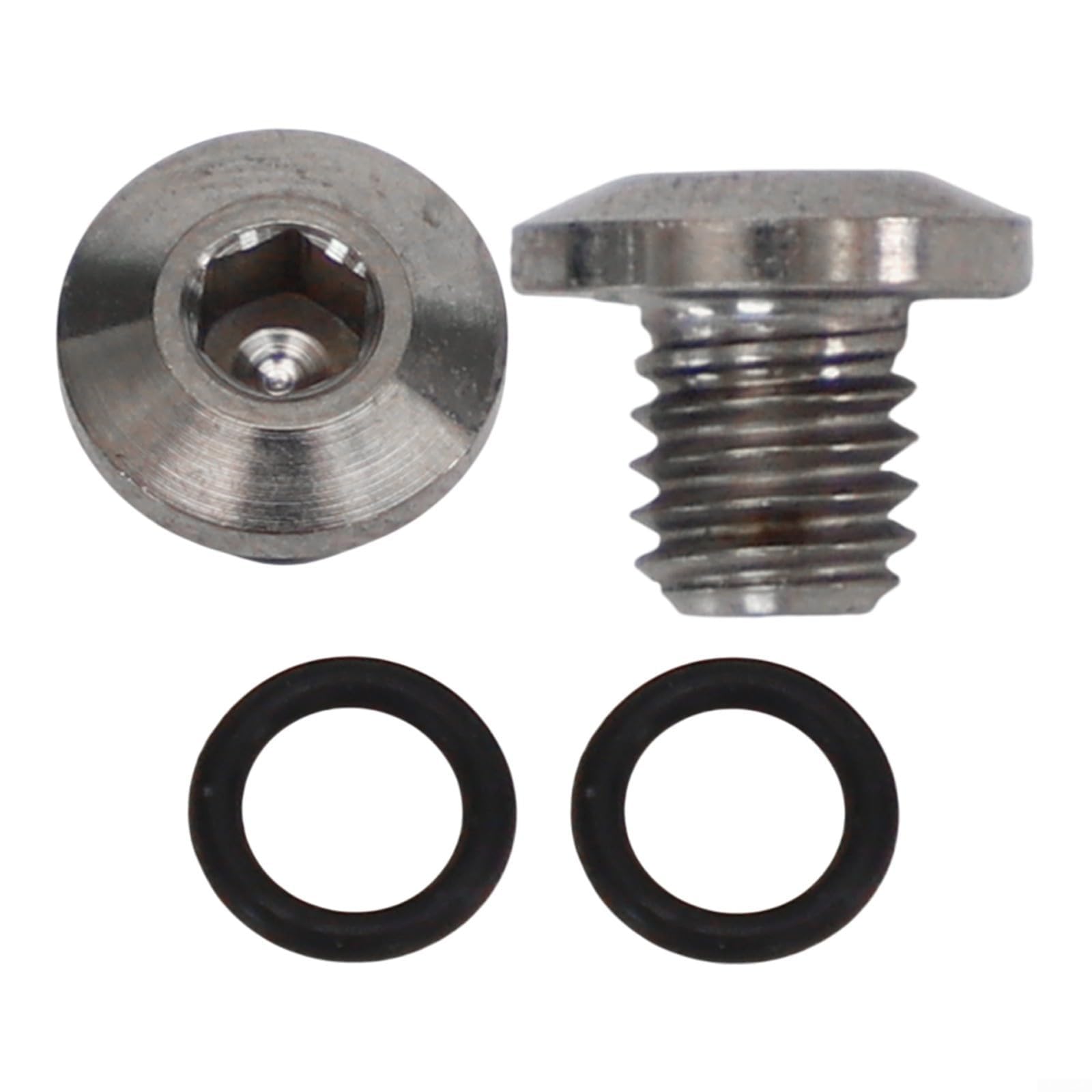 Bicycle Bleed Screw Replacement Set, 2pcs M5x5mm with O Ring, Made of Lightweight and Strong Ti Alloy (silver)
