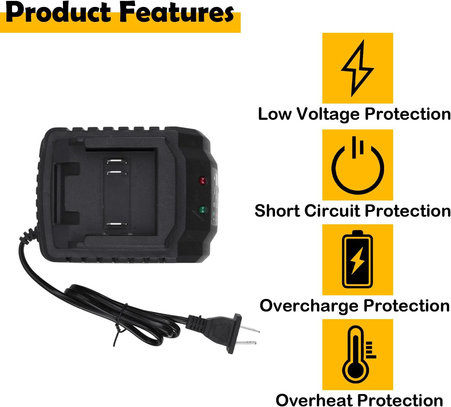 21V 2A Quick Charger Compatible with Makita Lithium-lon Battery with LED Light - Image 4