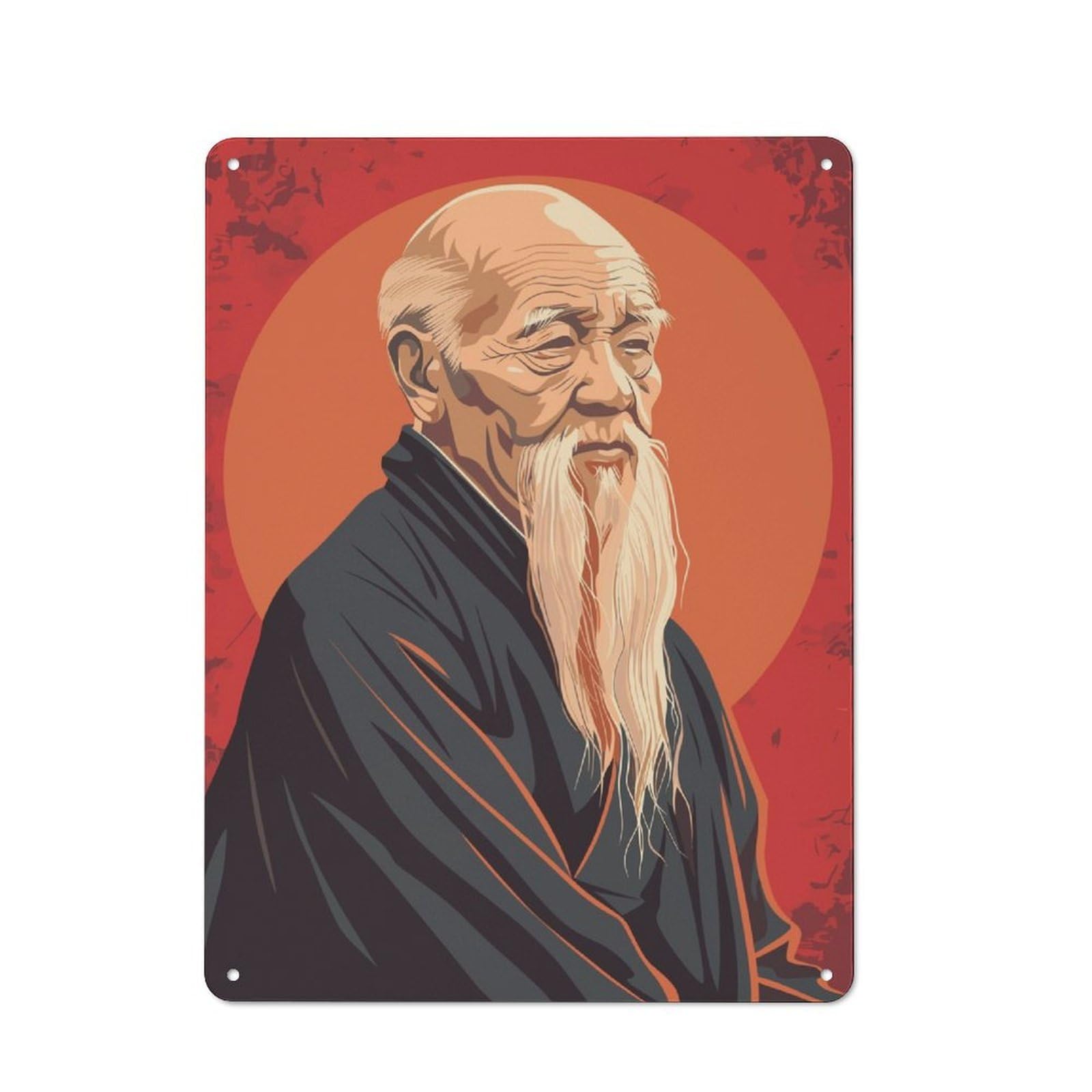 Junmoney Lao Tzu Philosopher Retro Metal Wall Sign 40X30cm With For Garage Wall, A Decorative Metal Sign For Garages And Workshops