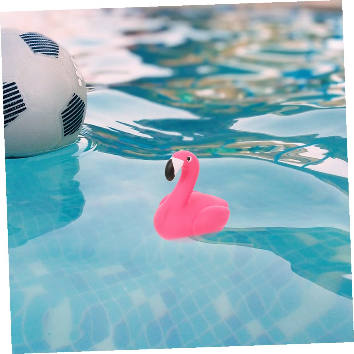2pcs Flamingo Turtle Floating Pool Thermometer Water Temperature Measuring Tool for Swimming Pools and Ponds Easy-Read Outdoor Indoor Bath Thermometer