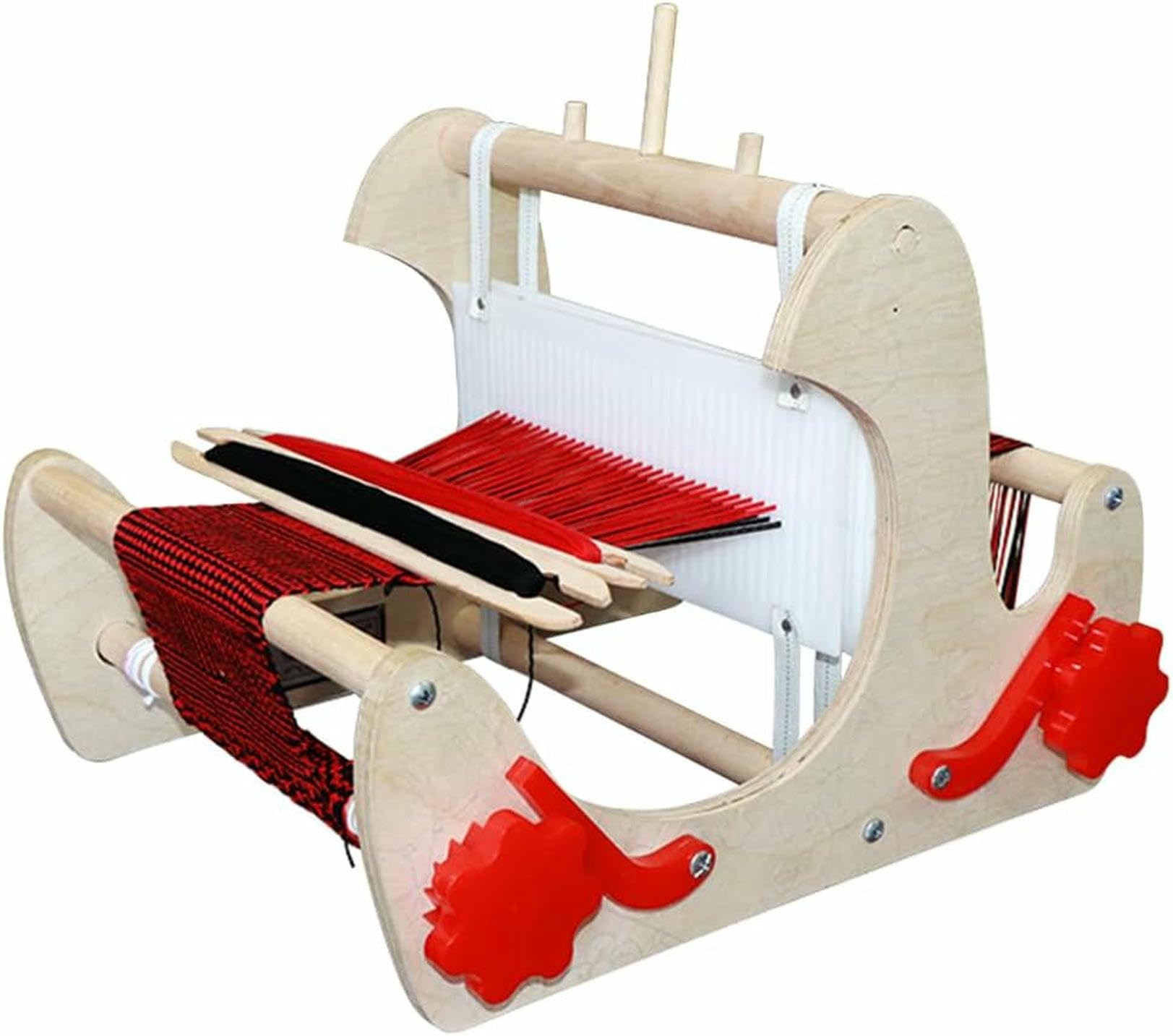 Kit Telaio per Tessitura in Legno, Telaio per Tessitura Multiuso in Legno Regolabile, Macchina per Maglieria a Mano, con Filati, aste, pettini e navette, per Principianti e Bambini