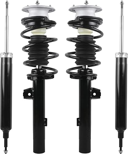 MOSTPLUS - Amortiguadores de choque de estriba delantera y trasera completos 11373 11374 5616 Compatibles con BMW 335i 328i 323i 330i  Compatibles