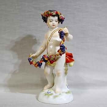 Amazon.co.jp: 極1級 みマイセン 秋 四季の寓意 フィギュリン