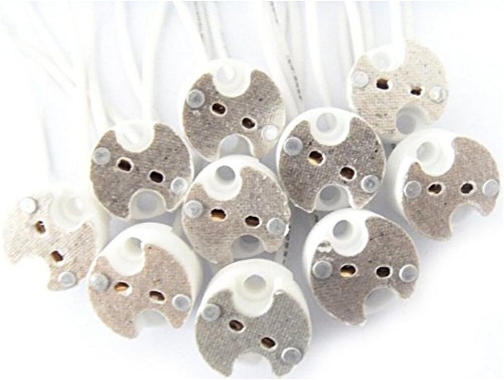Rextin 50pcs Wire Connector Socket for MR16 MR11 GU5.3 G4 Base LED Bulbs Retrofit Hot Halogen Holder (50pcs)