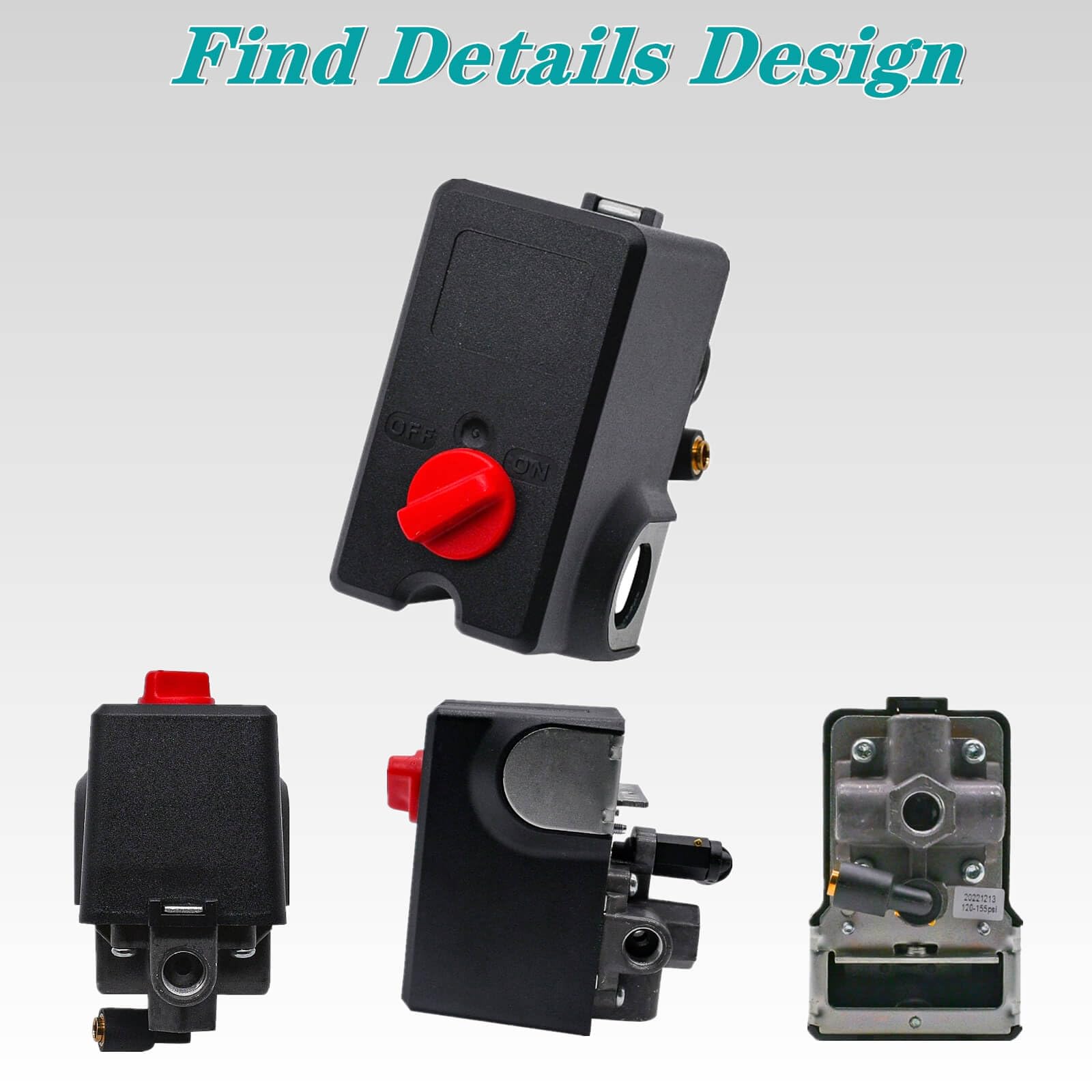 105-135 Psi Pressure Switch 26 Amp - 120/240V - 100 PSI On / 135 PSI ...