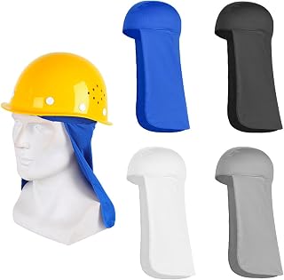 4 Pieces Hard Hat Sun Shade Neck Shade for Hard Hat Elastic Hard Hat Neck Shade UV Protection Sun Shade Hat Neck Protector for Outdoor Work ，Fishing, Riding