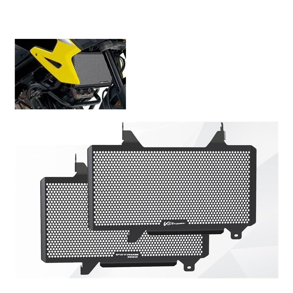 Griglia Protezione Radiatore Per Suzuki V-Strom 1050 (XT/DL1000) 2020-2024 - In Alluminio, Nera, Protezione Da Sassi E Insetti