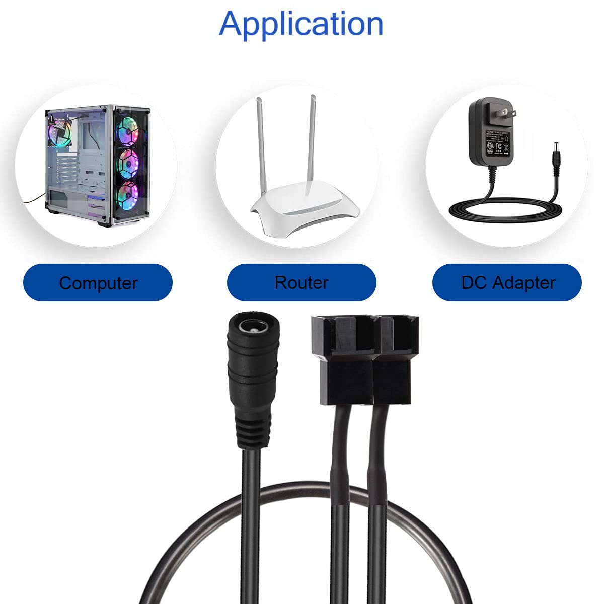 RUNCCI-YUN Cavo PWM USB 3 Pezzi, Da USB a 4 Pin/3 Pin Con Switch ON/OFF, Splitter 1 a 2 Vie Per Ventola PC 5V, 40 cm