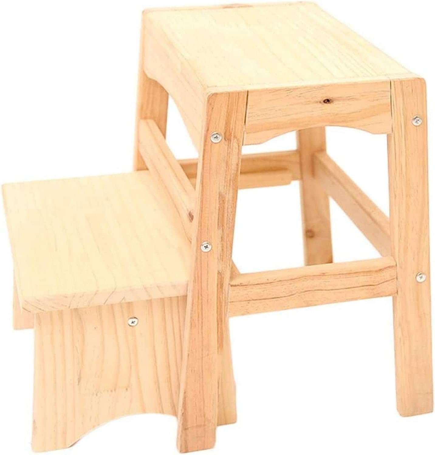 OKUOKA Step Stool Ladder Stool Wooden Household Telescopic Portable Ascend Whole Outfit 2 Step Ladder 2 Sizes Dual use 37x44x27cm A+ (Color : C, Size : 37x44x27cm) (B)