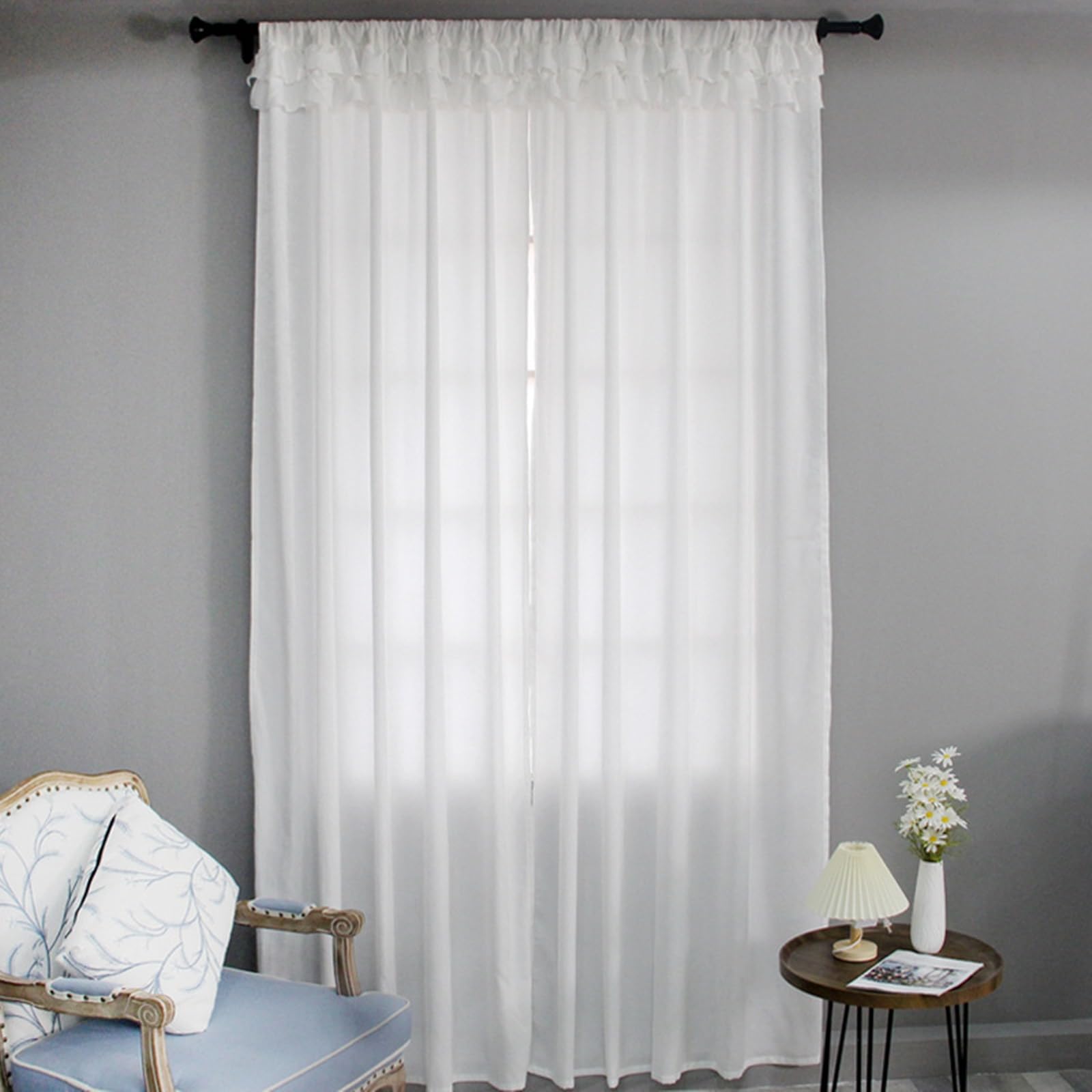 Rideaux blancs en lyocell KnSam 100x130 cm pour porte et fenêtre moderne
