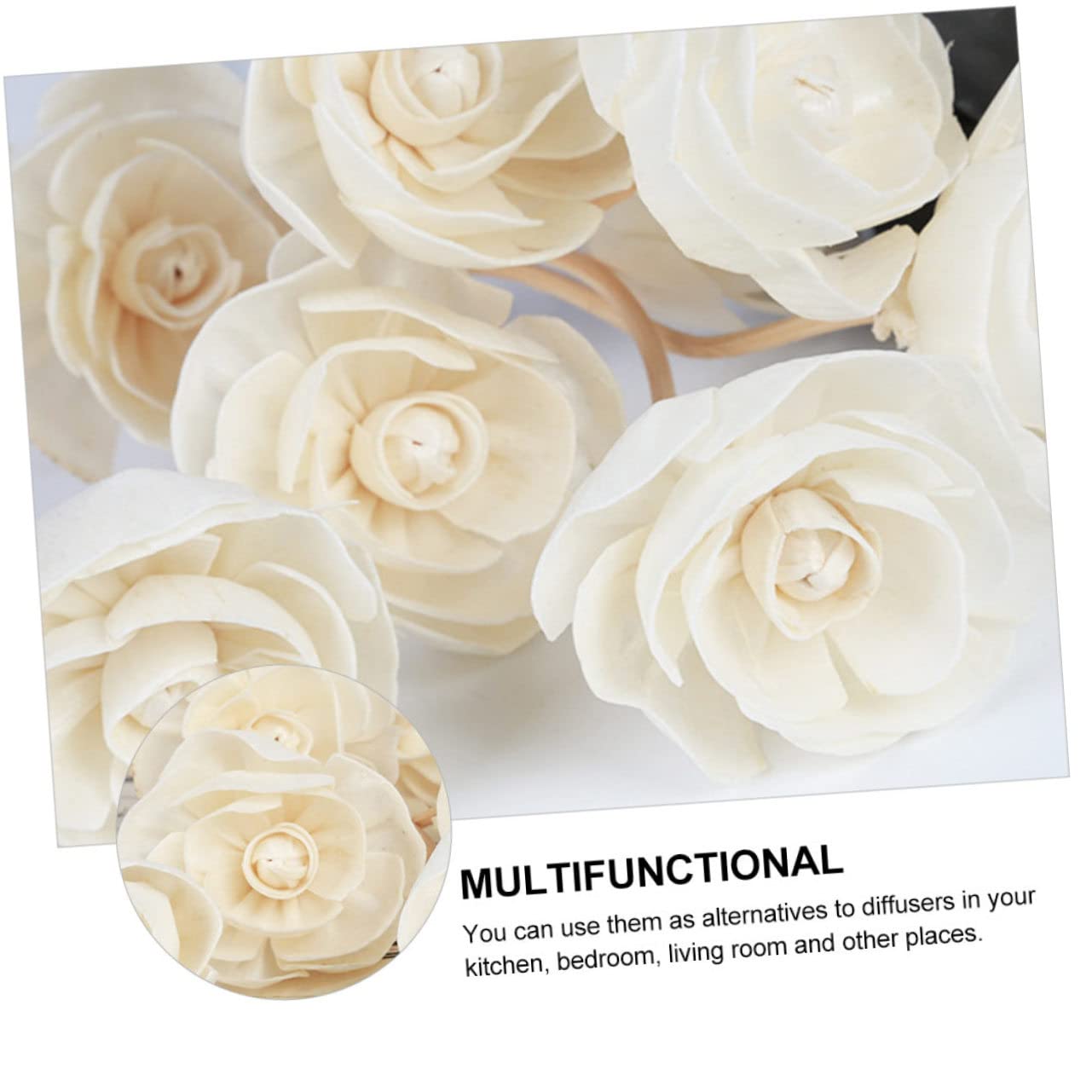 YARNOW Diffuseur de Parfum 6 Bâtonnets en Rotin de Fleur, Accessoires D'aromathérapie pour Diffuseur D'huile Essentielle, pour Salle de Bain et Hôtel