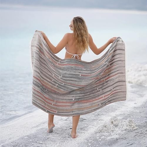 Miniatura 23 de BAGNO MILANO Toallas de playa de algodón turco orgánico, suaves, de secado rápido, de gran tamaño, para playa, yoga, spa, piscina