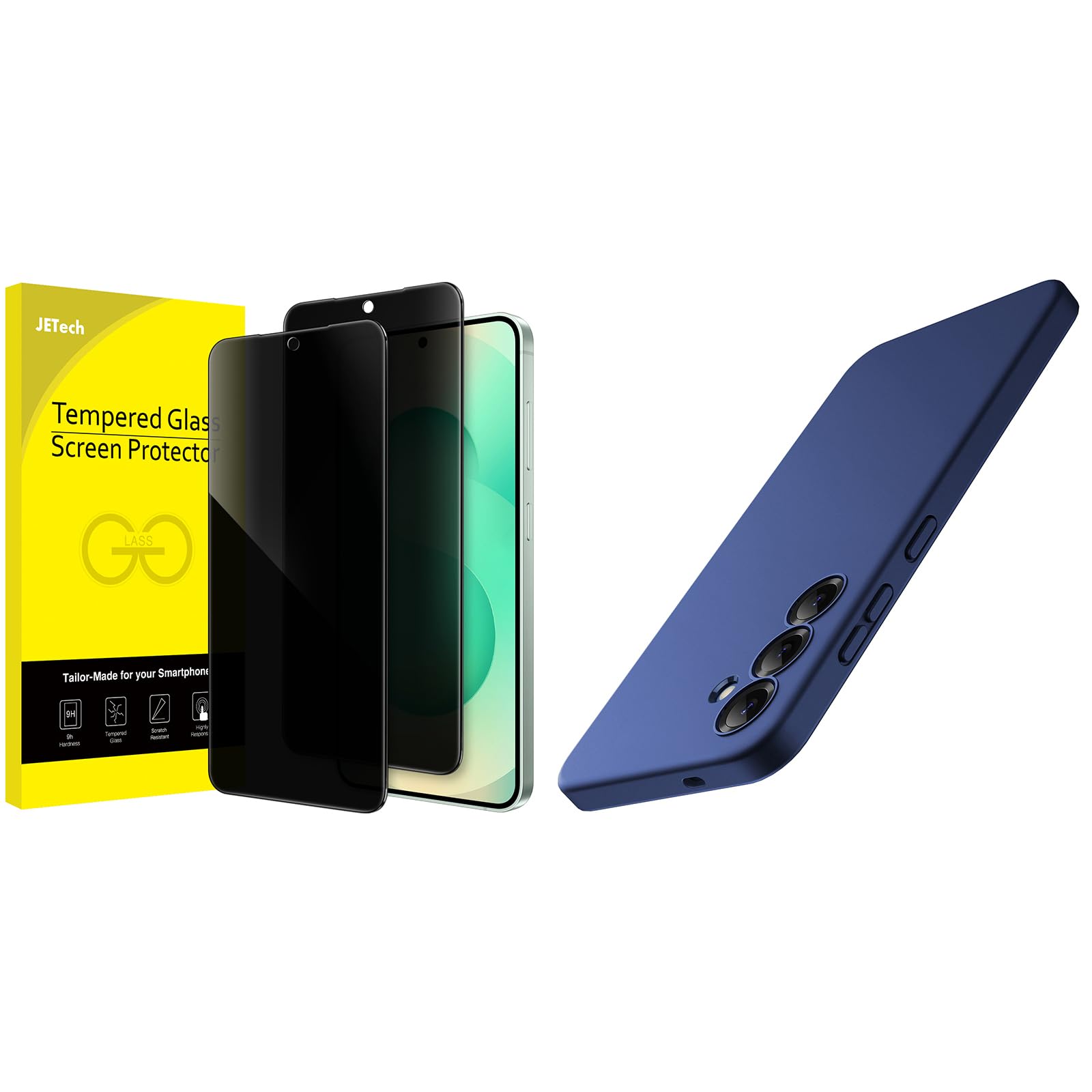 JETech for Samsung Galaxy S25+ / S25 Plus 5G Privacy Screen Protector and Slim Case Bundle