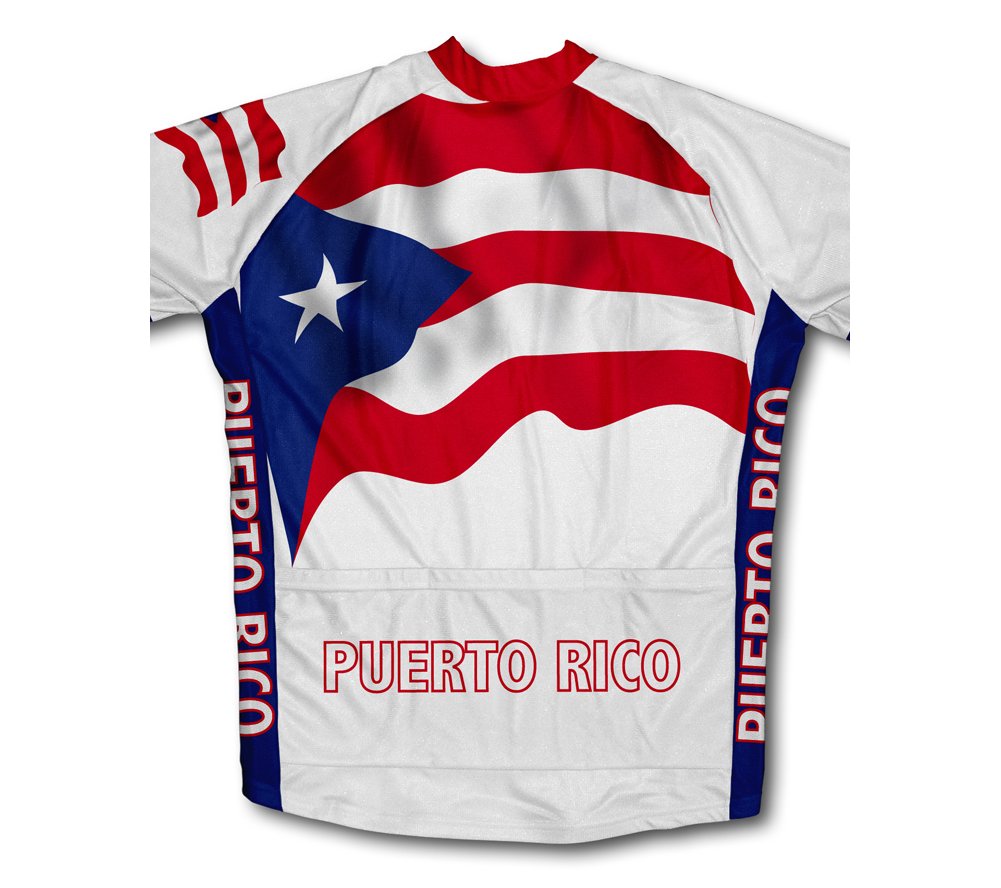 Puerto Rico Flag Winter Thermal Cycling Jersey for Men - Size 4XL