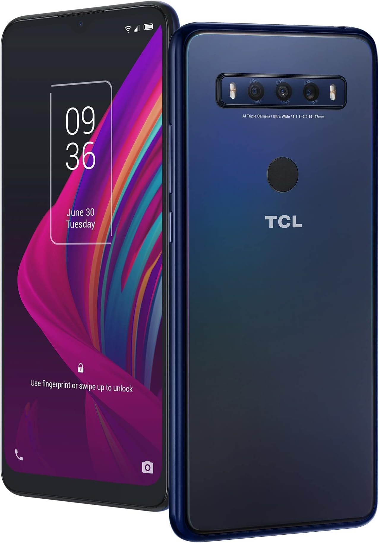 TCL 10 SE Unlocked Android Smartphone, 6.52" V-Notch Display, US Version Cell Phone with 16 MP AI Triple-Camera 4GB + 64GB, 4000mAh Fast Charging Battery, Polar Night (Not Compatible with Verizon)