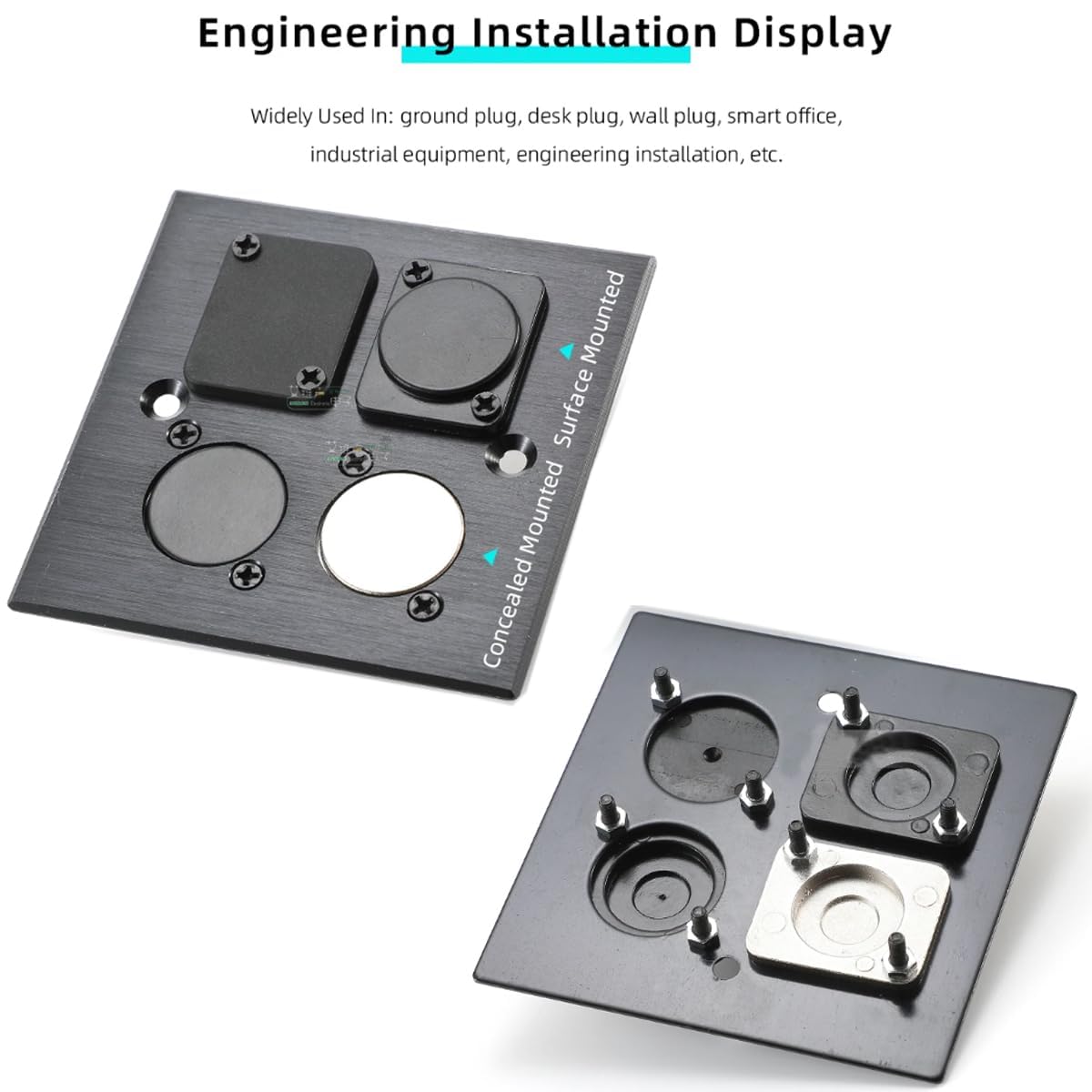 PENGLIN 10 Stück Panel Mount Blindabdeckplatte, D-Serie 4 Löcher Metall Rack Montageplatte für Chassis Steckverbinder, XLR Steckverbinder
