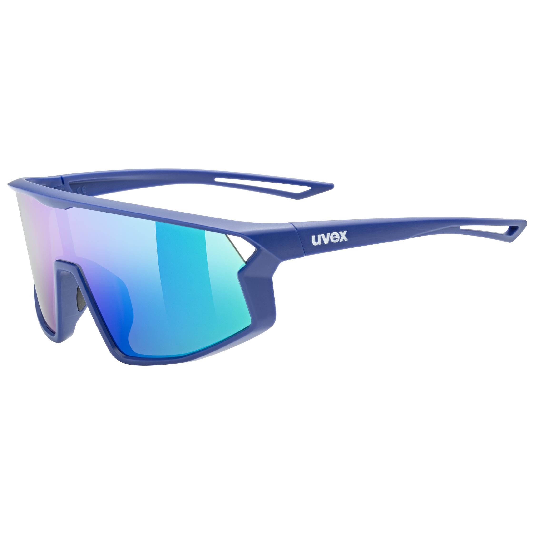 Uvex skyrise jr. - sports glasses for kids - strong UV protection - contrast enhancing - blue matt - one size
