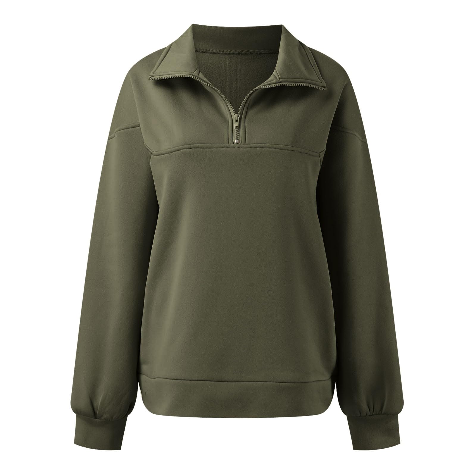 MCILLO 2023 Women's Half Zip Hoodless Pullover Hatless Sweatershirt Sports Casual Top