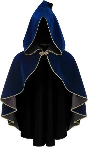 Womens Medieval Hooded Velvet Cape Costume Renaissance Fairs