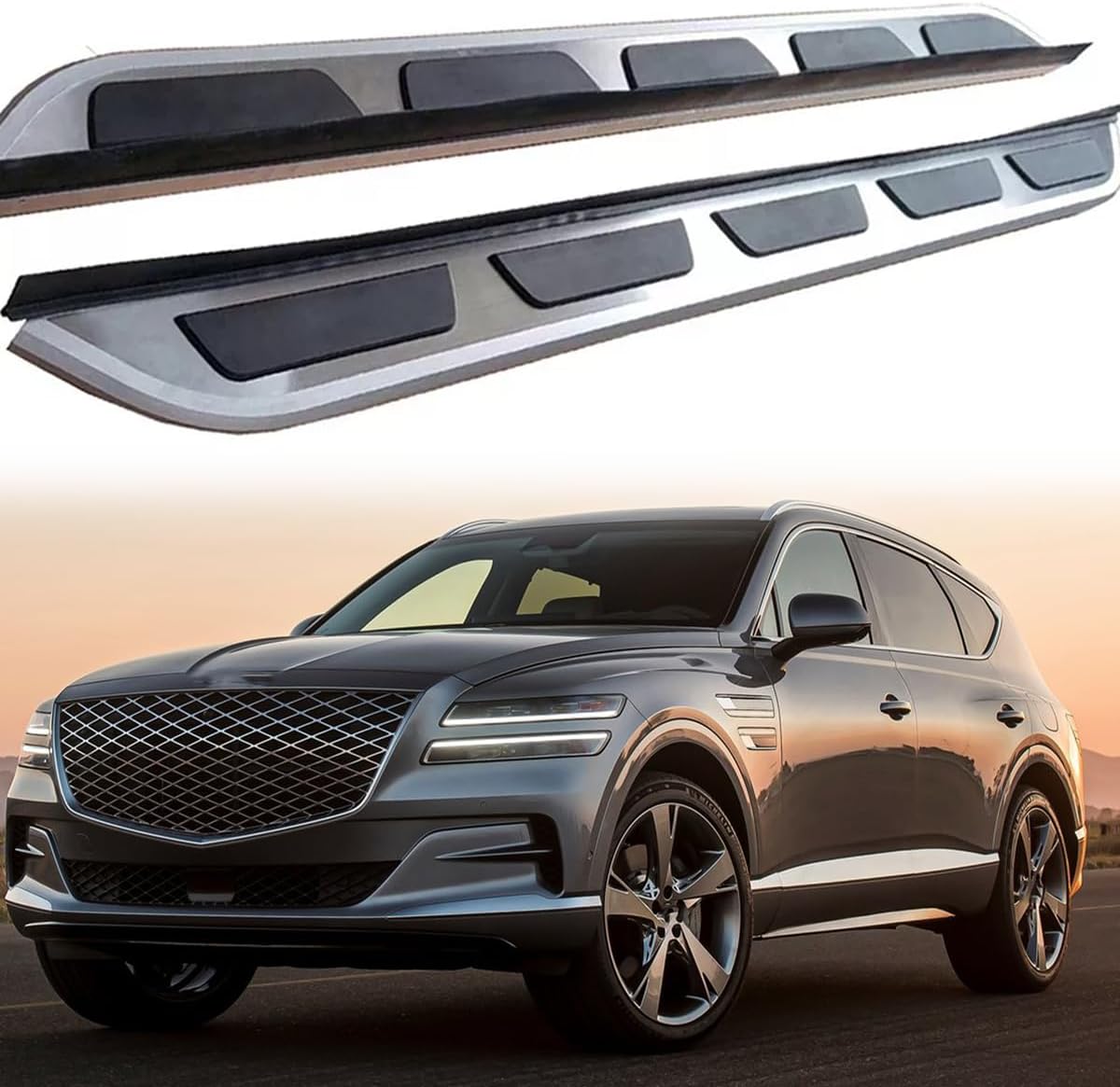 Running Board Side Step Aluminum Fits for GV80 2021 2022 2023 2024 2025 Pedal Nerf Bar 2Pcs Fixed