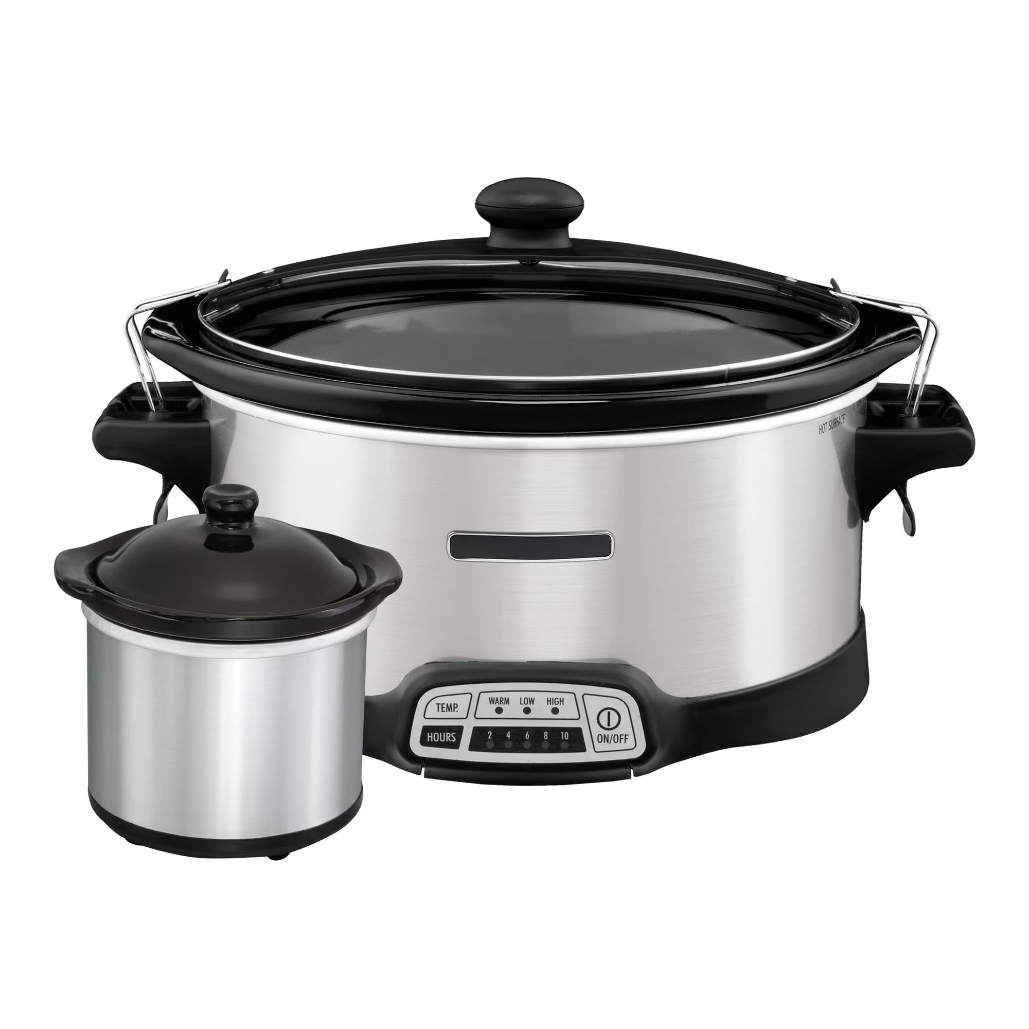 7 Quart Programmable Slow Cooker with Removable Stoneware Crock Clip-Lock Lid Included Food Warmer Dishwasher Safe Low High