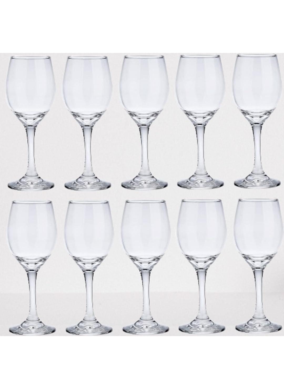 AFAST Party Perfect Glasses for Water, Juice, Cocktails, Cold Drinks and Other Drinking Beverages, Glass, Clear, Pack of 10, 6.5 X 6.5 X 16 CM