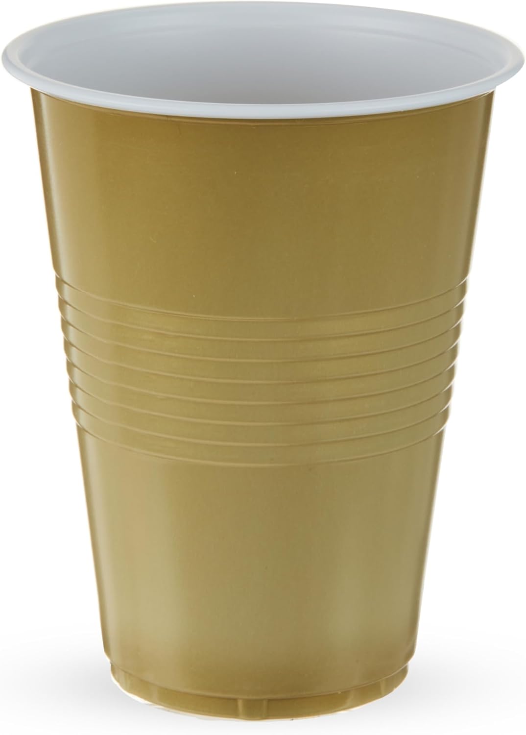 True Gold Plastic Cups, Disposable Plastic Drinking Glasses, Party Cups for Adults, 16oz Gold Set of 24