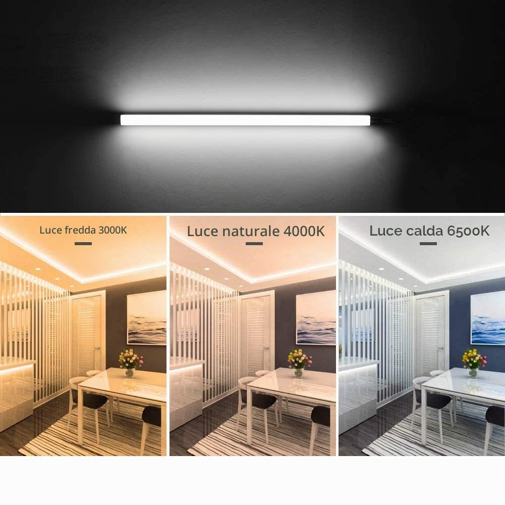 SET 10 Tubo Neon Led 120 cm 18W Attacco T8 Luce Bianco FREDDO 6000-6500 K 1980 Lumen Equivalente 200 Watt Copertura Opaca