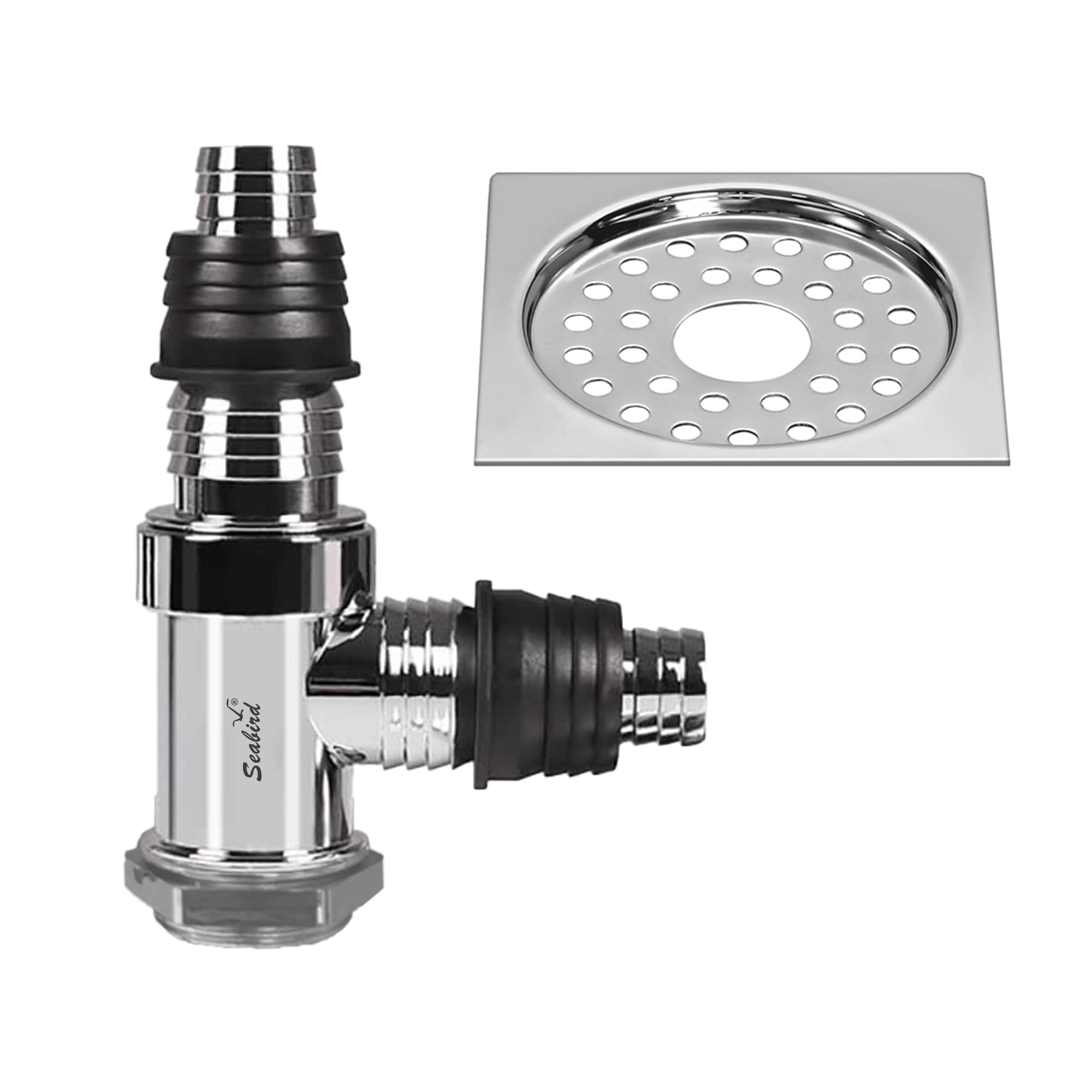 SEABIRD® ABS T-Connector with SS Square Shape Grating for Bathroom Drainage, Wash Basin Outlet & Kitchen Waste Pipe | Heavy Duty Rust Resistant Plumbing Fitting-image-27