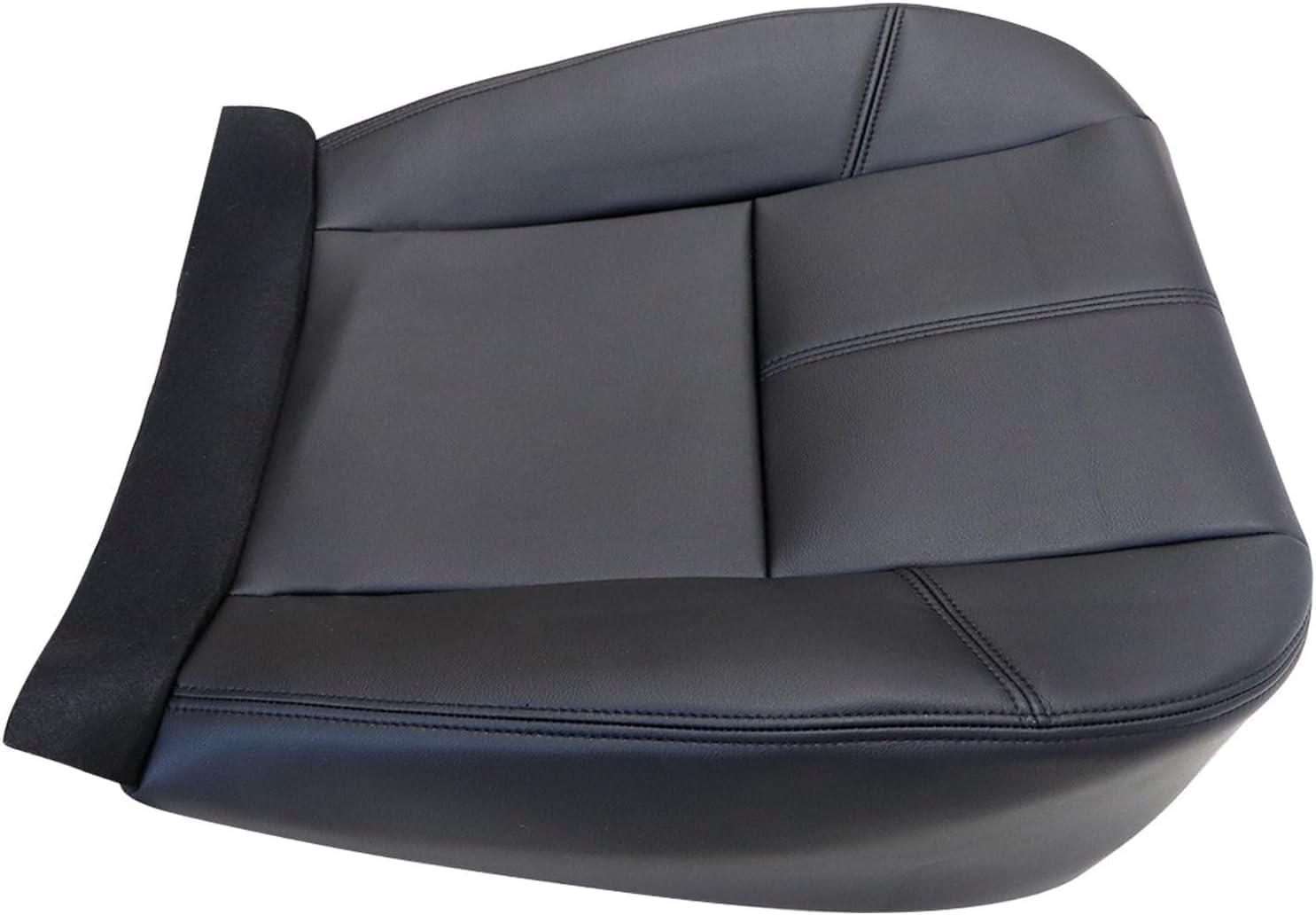 SecosAutoparts Driver Foam Cushion & Driver & Passenger Side Bottom & Top Lean Back Leather Seat Cover Black fit for Chevrolet Silverado fit for GMC Sierra Tahoe Suburban Avalanche Yukon 2007-2014