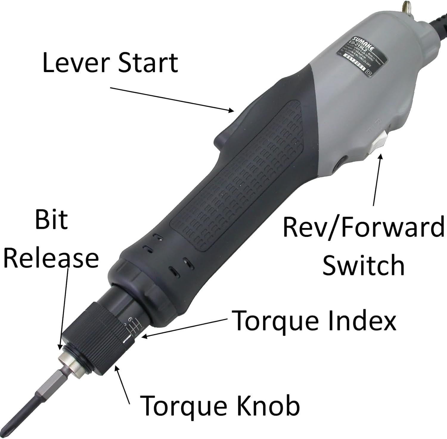 Electric Torque Screwdriver, Lever Start, Torque Range (1.3-10.6 in-lbs), Auto Stop Clutch, (Sumake ED-212L1)