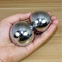 Vista 7 de 2 bolas de baoding chinas, para ejercicio, salud, estrés, con caja, meditación, masaje, balonmano (plata, diámetro 1.49 pulgadas, caja clásica roja)