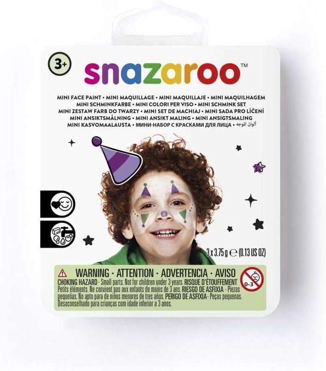 Snazaroo Mini Face Paint Kit - 3 x 2 ML Pans - Jester