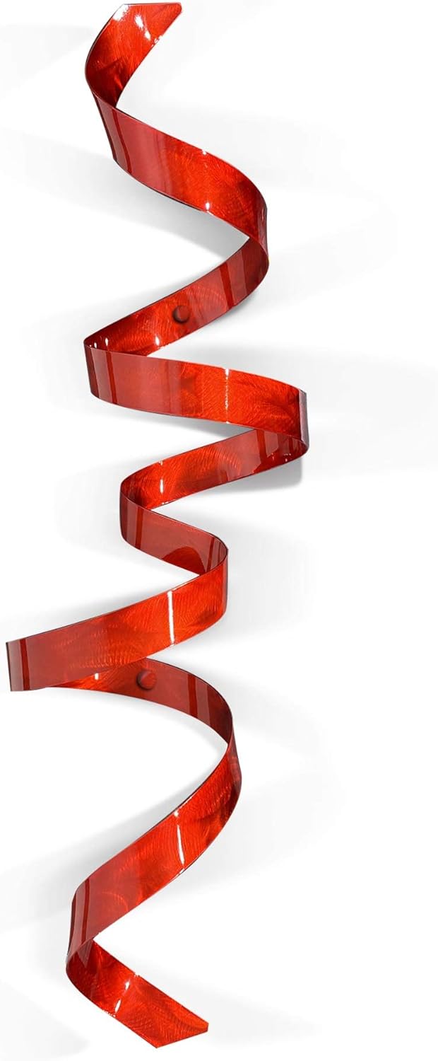 Statements2000 Contemporary Red Metal Wall Sculpture - Modern Handcrafted Abstract Wall Twist Metal Art - Red Home Accent Wall Decor - Cardinal Twist by Jon Allen : Home & Kitchen